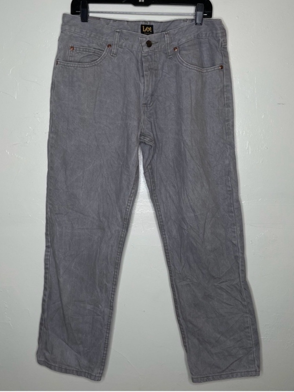 LEE VINTAGE GRAY 34x29 HIGH RISE STRAIGHT FIT JEANS
